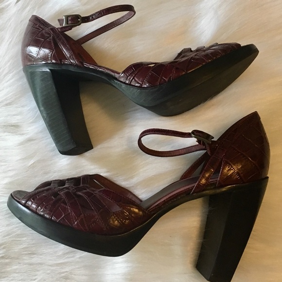 Kenneth Cole Reaction Shoes - Kenneth Cole Leather Vanity Strappy Platform Heels
